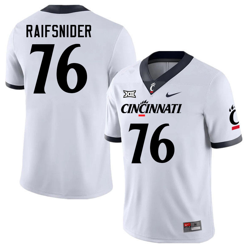 Cincinnati Bearcats #76 Mitch Raifsnider Big 12 Conference College Football Jerseys Stitched Sale-White